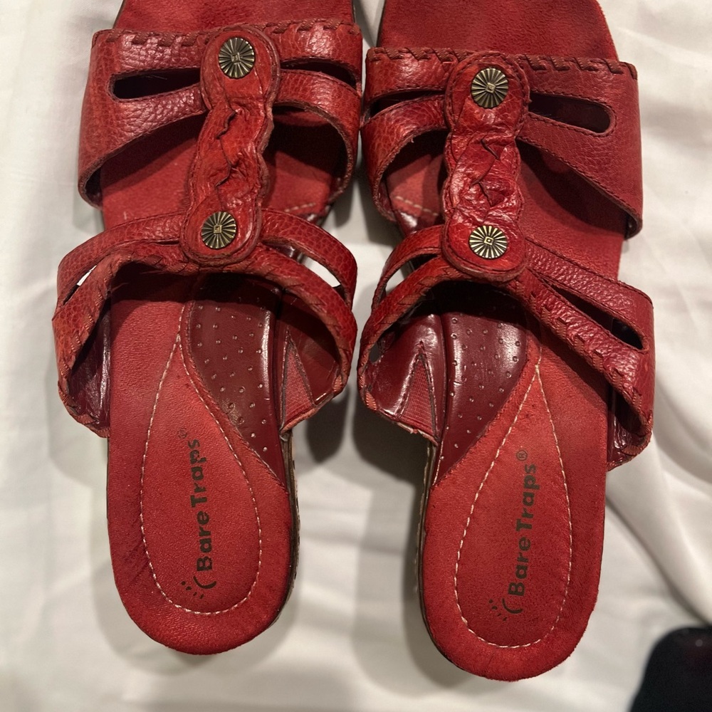 BareTraps Women's Strappy Red Sandals
